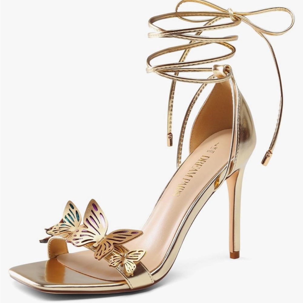 DREAM PAIRS Lace Up High Heels Stilletos Heels